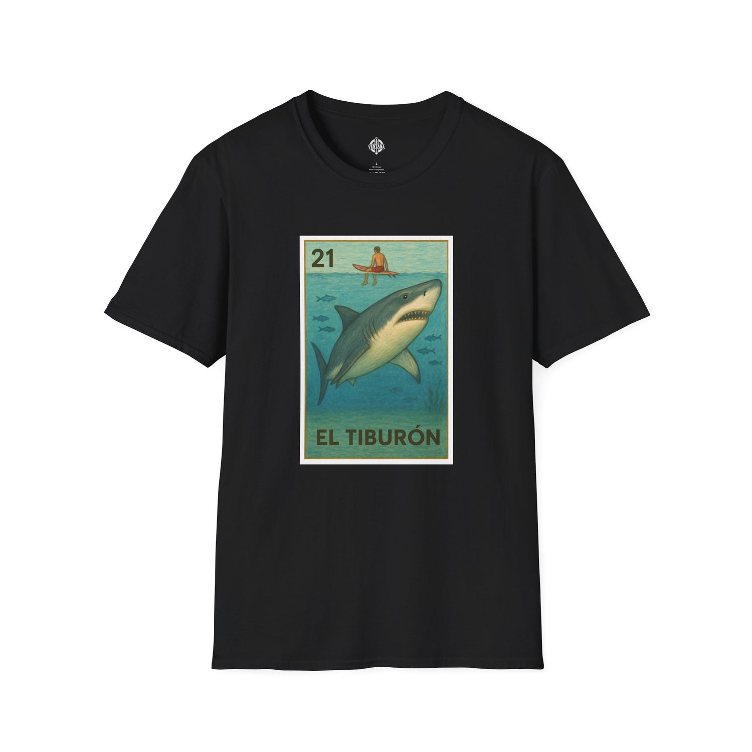 Shark Lotería cotton t-shirt image 5