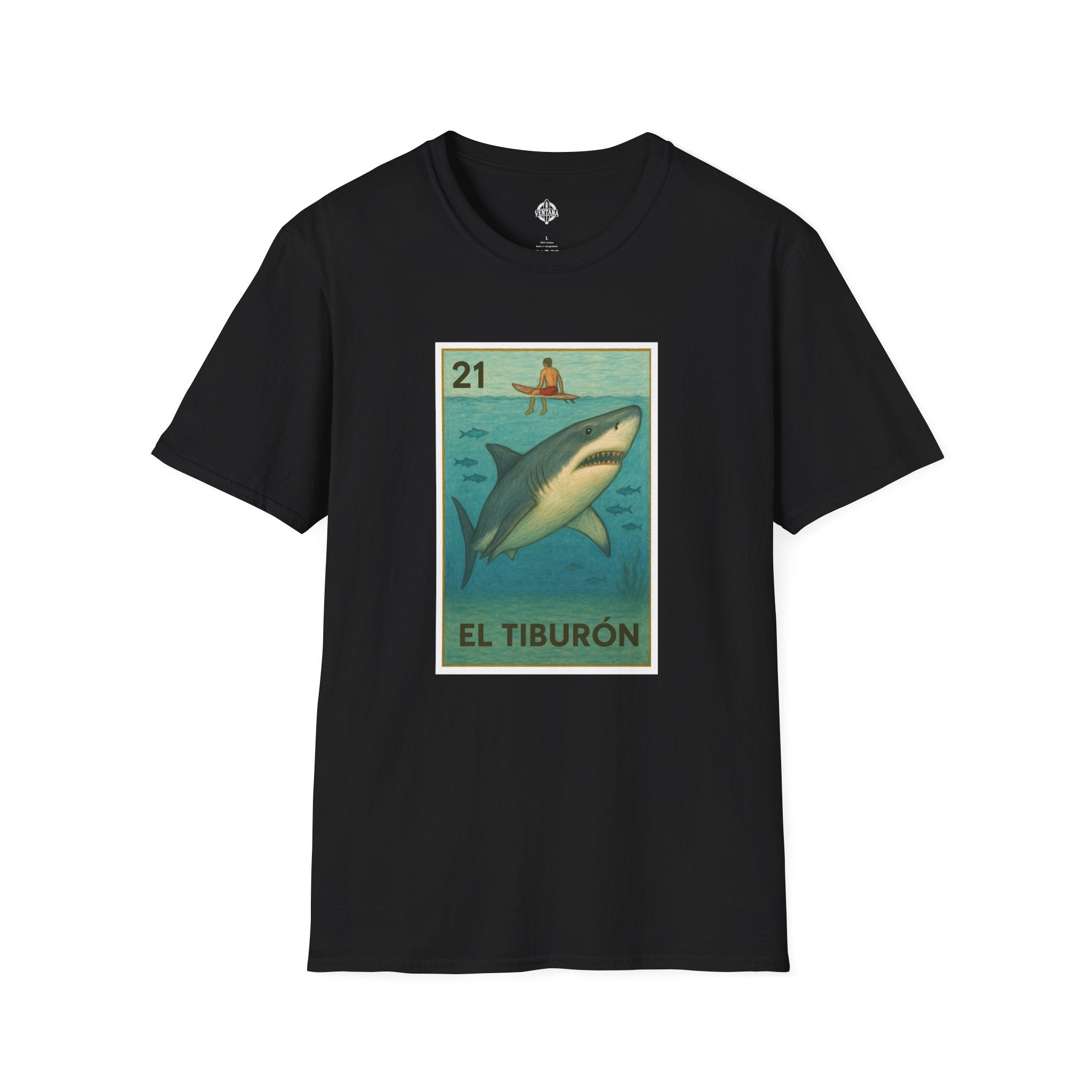 Shark Lotería cotton t-shirt image 5