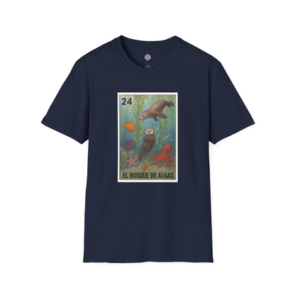 Kelp Forest Lotería Unisex - Soft Style U.S. Cotton T-Shirt (El Bosque de Algas)