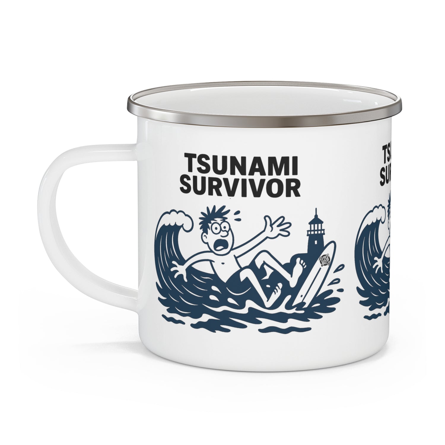 Tsunami Survivor Enamel Camping Mug (12oz - small)