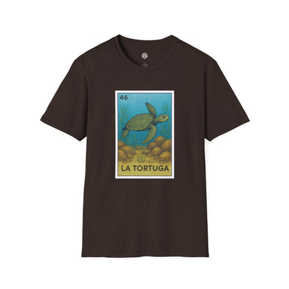 Turtle Lotería Unisex - Soft Style U.S. Cotton T-Shirt (La Tortuga)