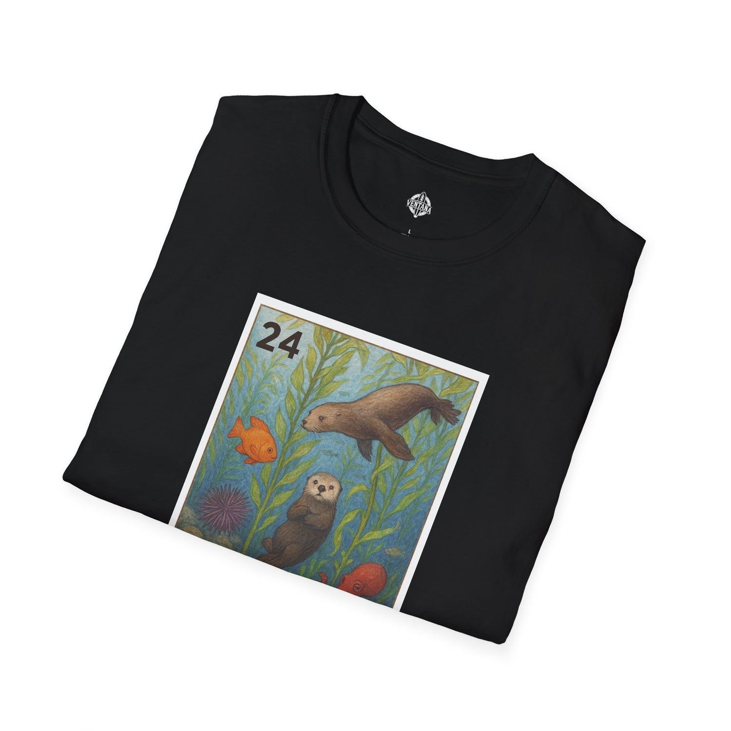 Kelp Forest Lotería Unisex - Soft Style U.S. Cotton T-Shirt (El Bosque de Algas)