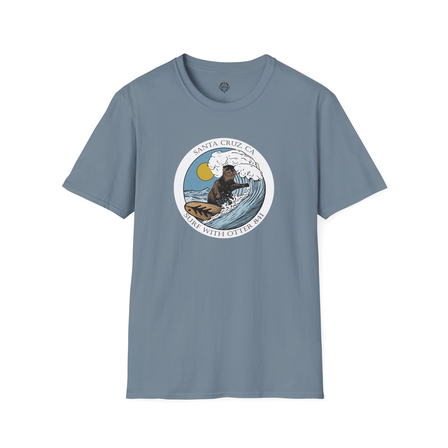 Surf with Otter 841 by Thiago Bianchini cotton t-shirt image 10