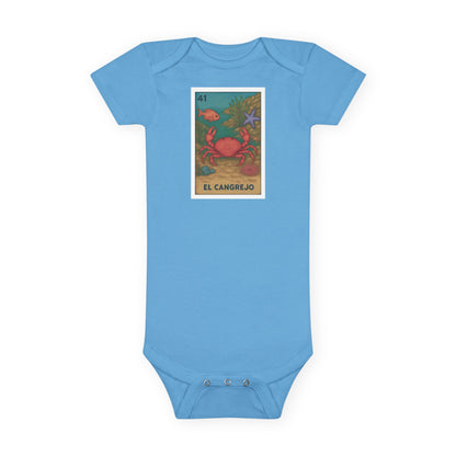 Crab Lotería baby cotton onesie image 1