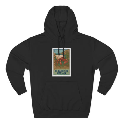 Hermit Crab Lotería Unisex - Pull-Over Cotton Blend Fleece Hoodie (El Cangrejo Ermitaño)