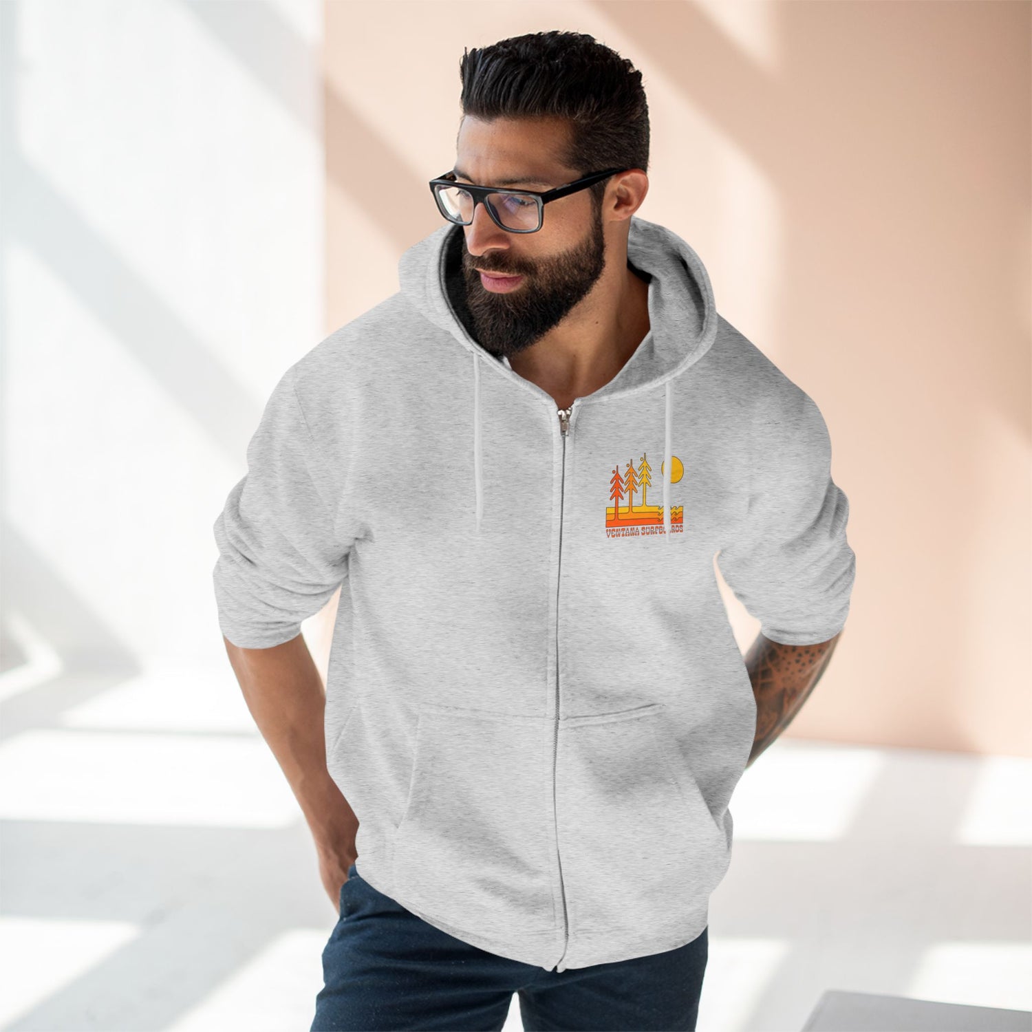 Ventana Circa 78 Unisex - Zip Cotton Blend Fleece Hoodie