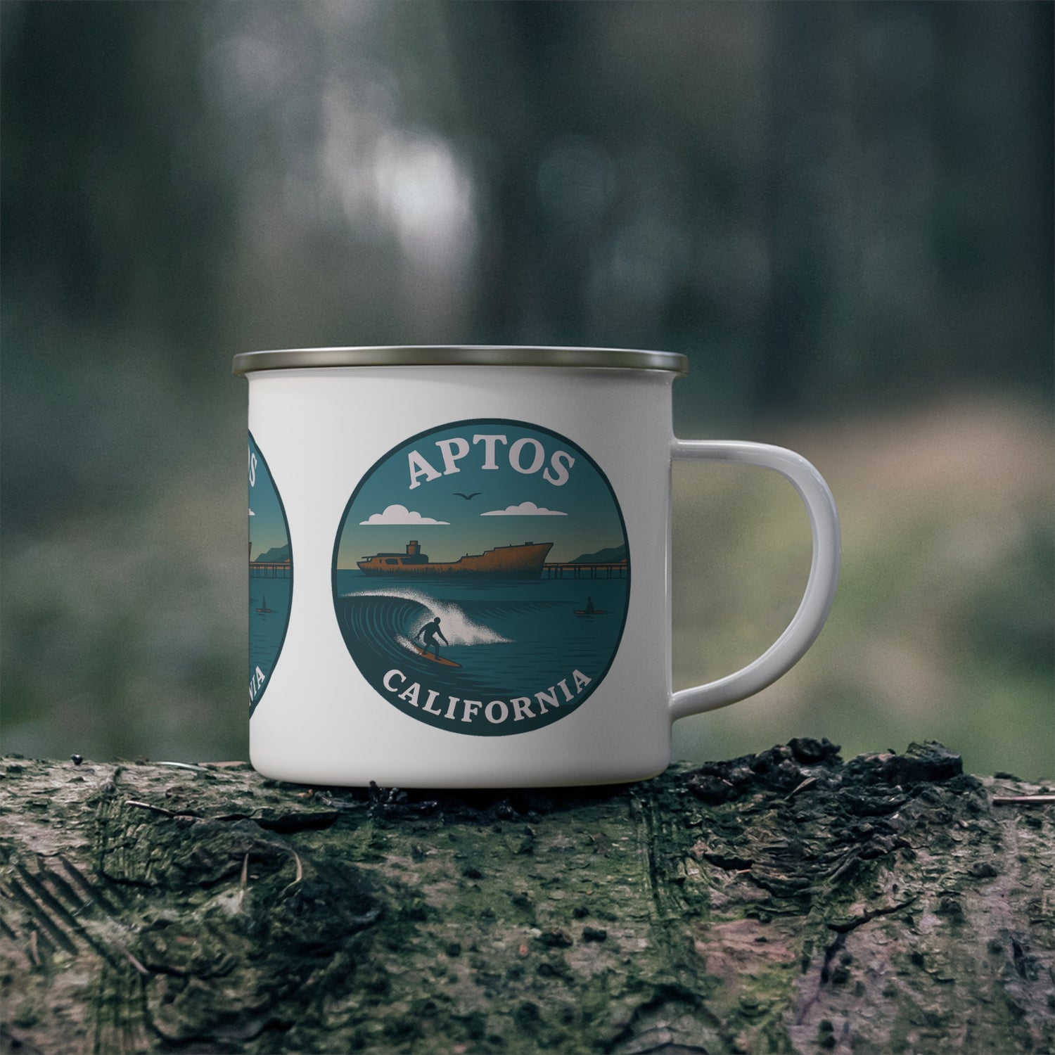 Aptos California Classic Enamel Camping Mug (12oz, small)