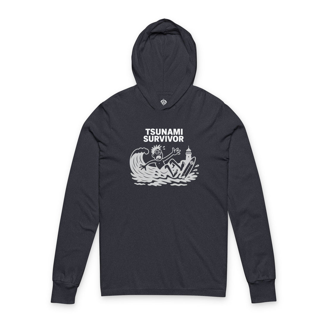 Tsunami Survivor Unisex - Cotton Hooded Long Sleeve Hooded T-Shirt