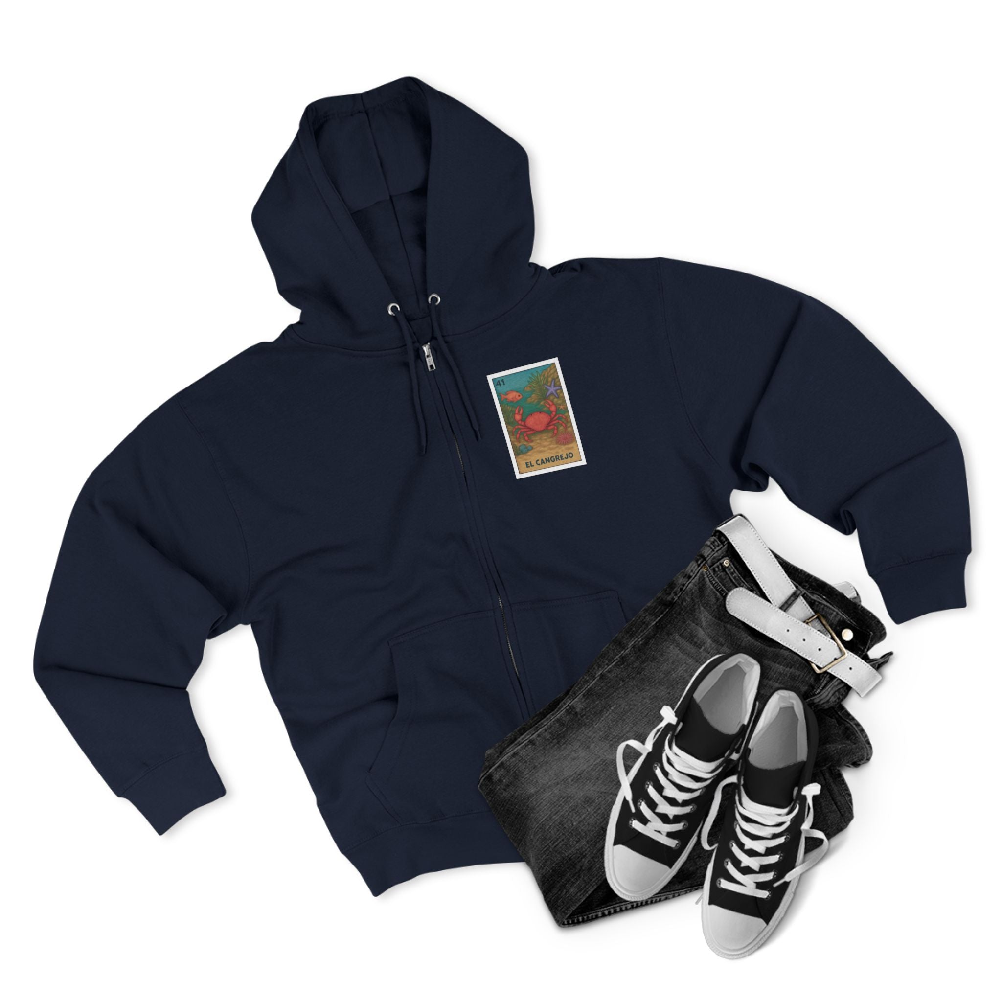 Crab Lotería Zip Hoodie