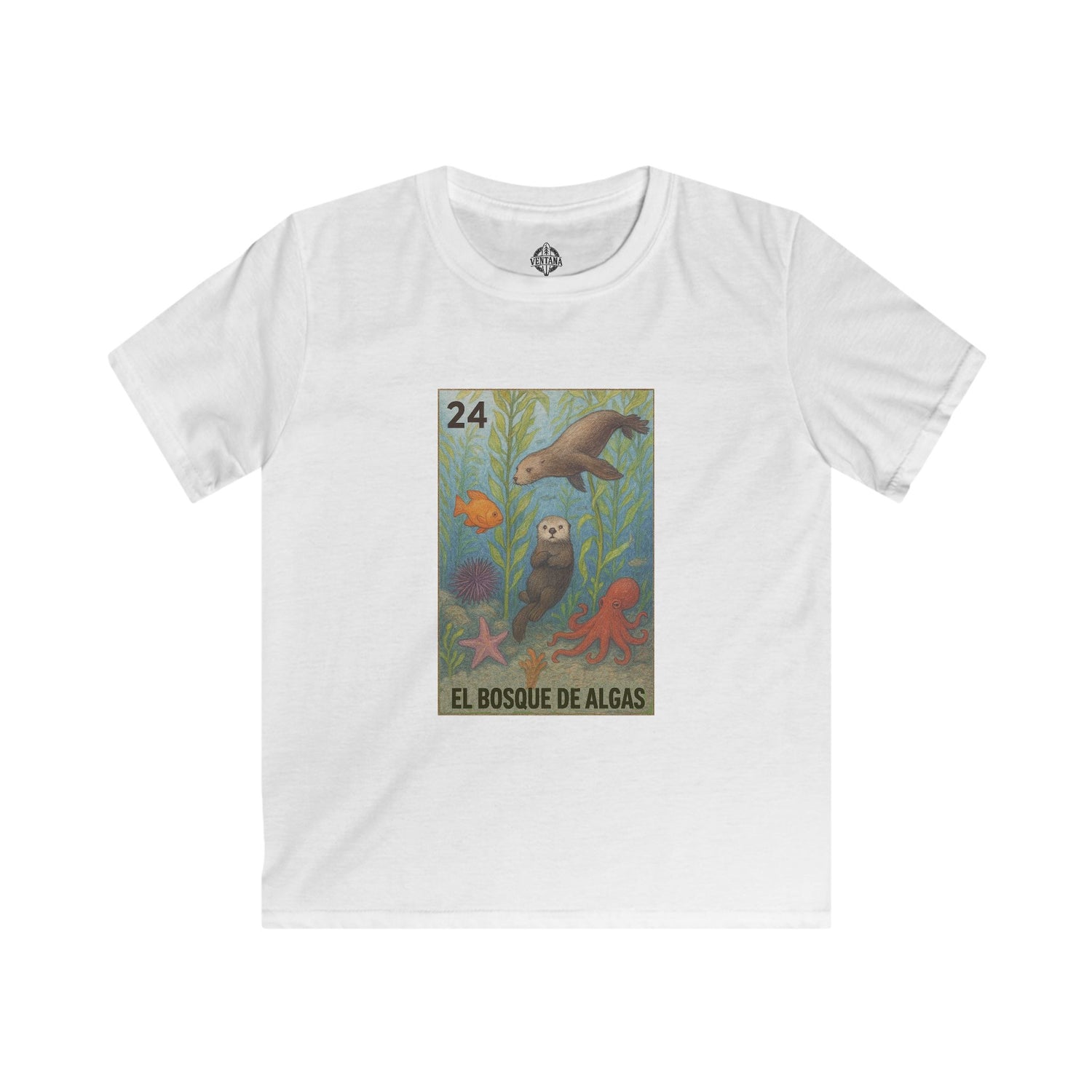 Kelp Forest Lotería kids soft style t-shirt image 4