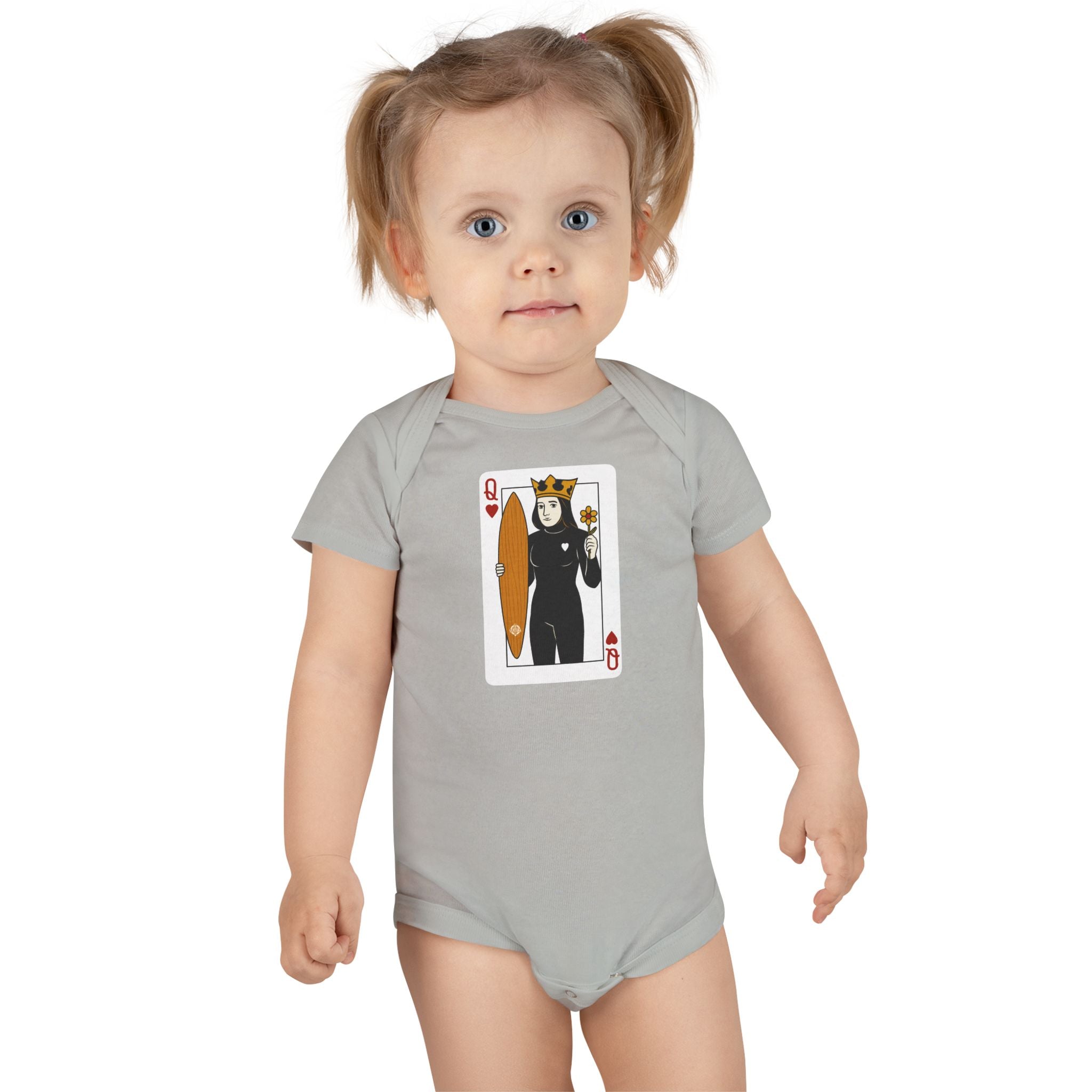 Queen of Hearts Surfer baby onesie image 10