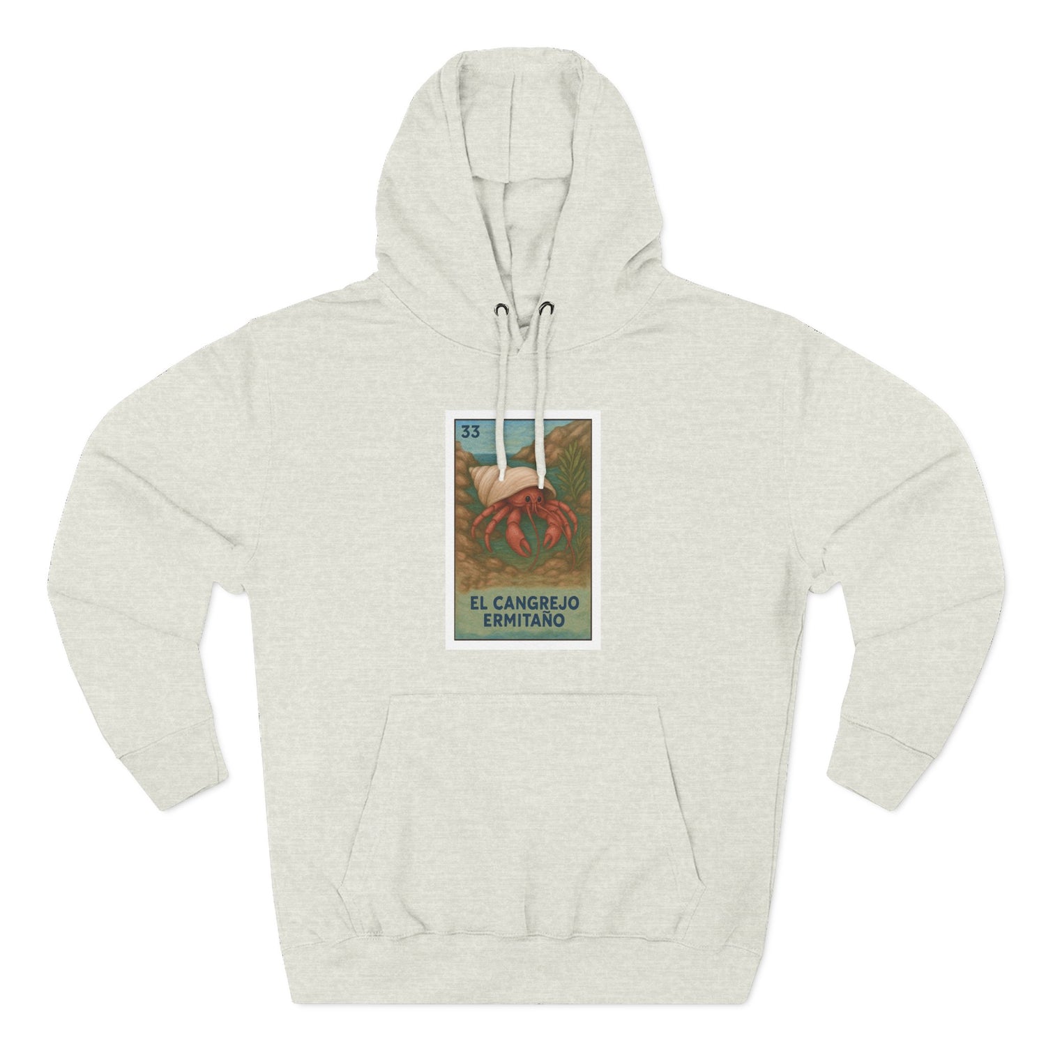Hermit Crab Lotería Unisex - Pull-Over Cotton Blend Fleece Hoodie (El Cangrejo Ermitaño)