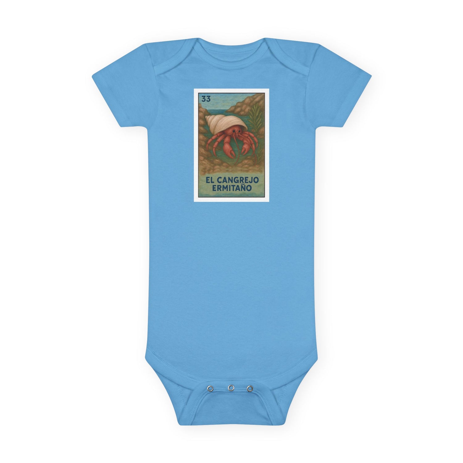 Hermit Crab Lotería baby cotton onesie image 1