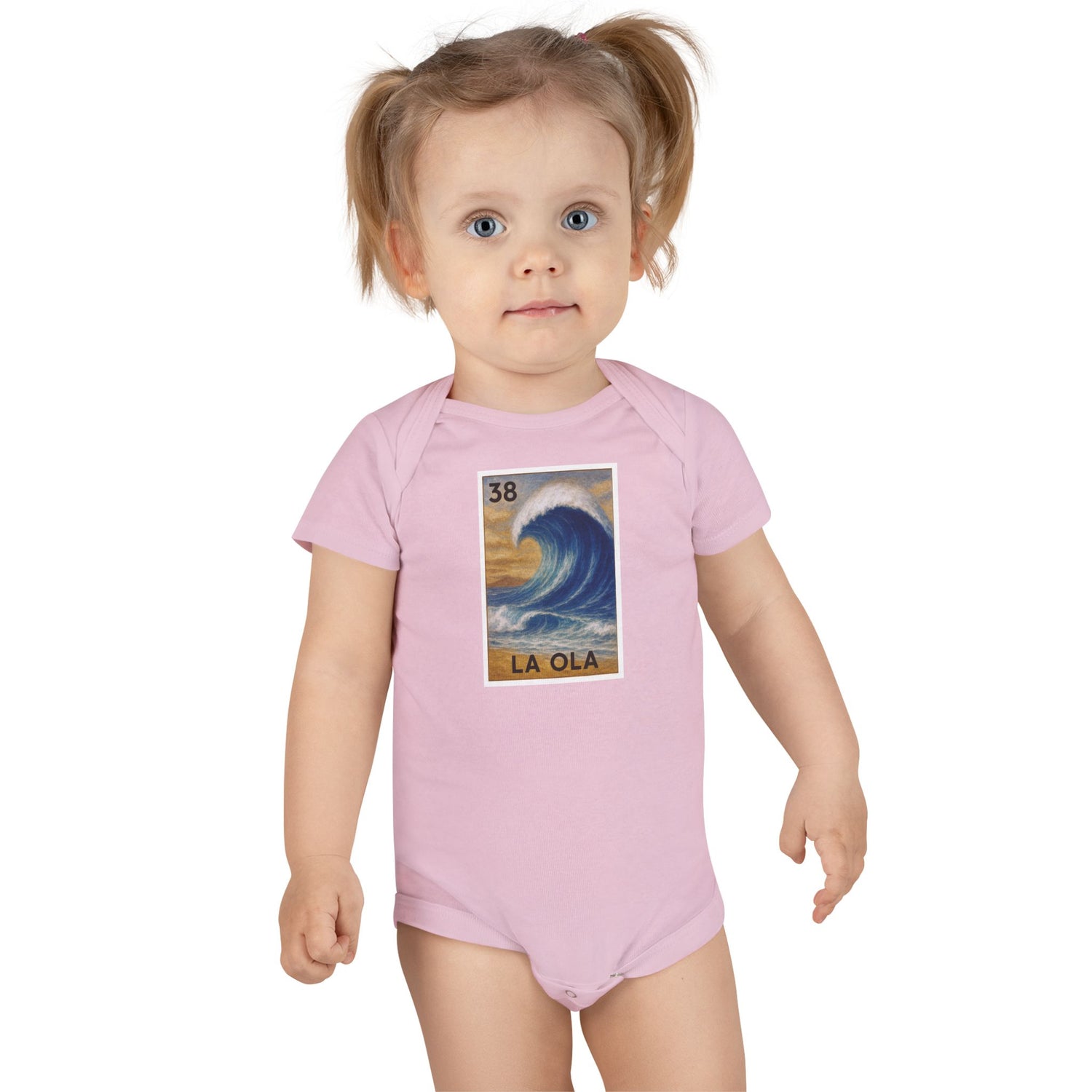 Wave Lotería baby cotton onesie image 16