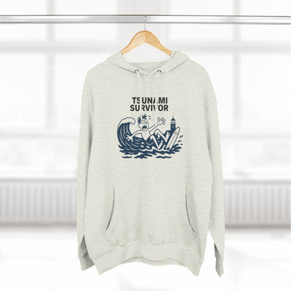 Tsunami Survivor Unisex - Pull-Over Cotton Blend Fleece Hoodie