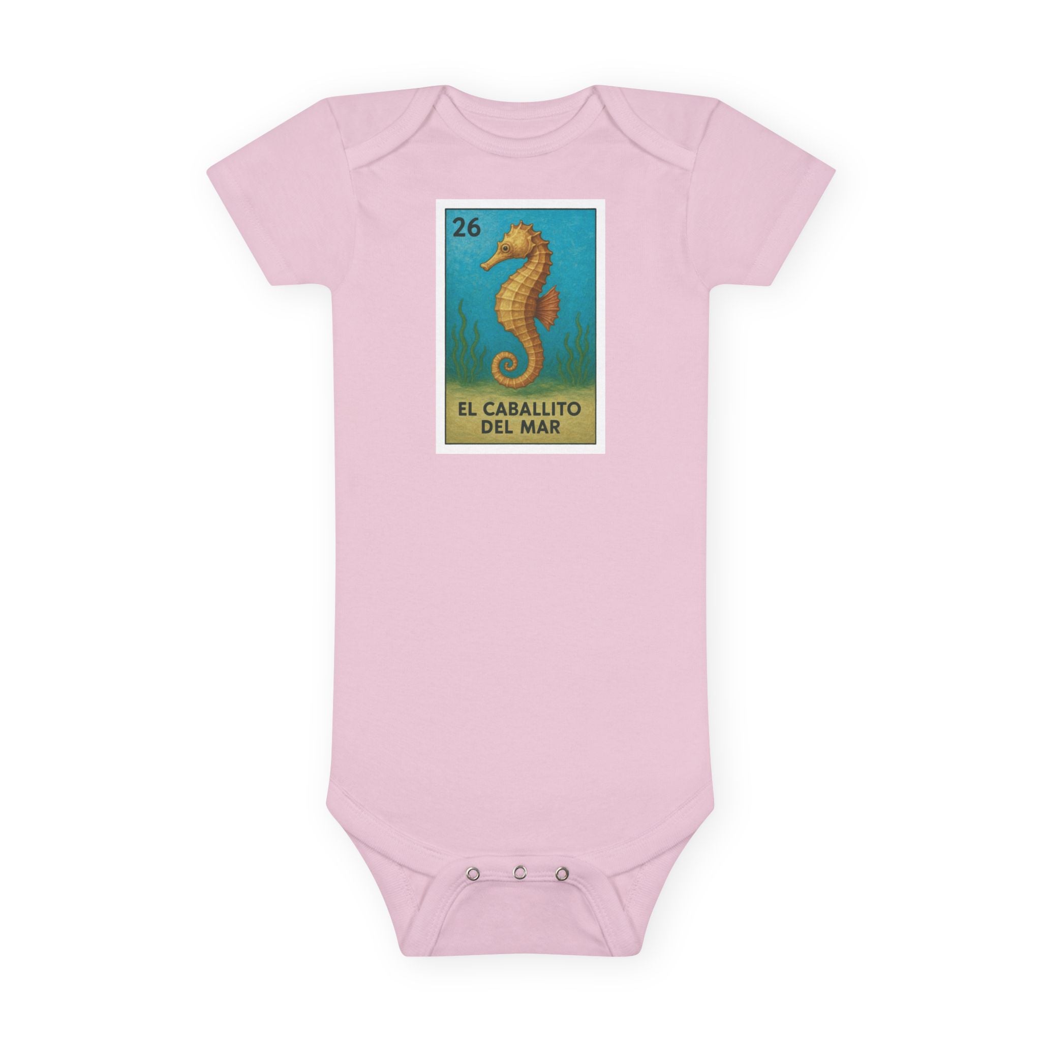 Seahorse Lotería baby cotton onesie image 2