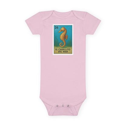 Seahorse Lotería baby cotton onesie image 2