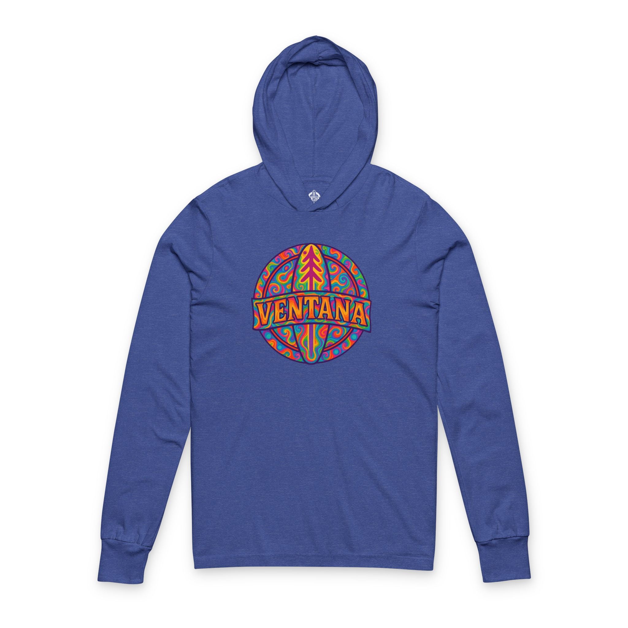 Ventana Psychedelic Treefish Logo Unisex - Cotton Hooded Long Sleeve Hooded T-Shirt