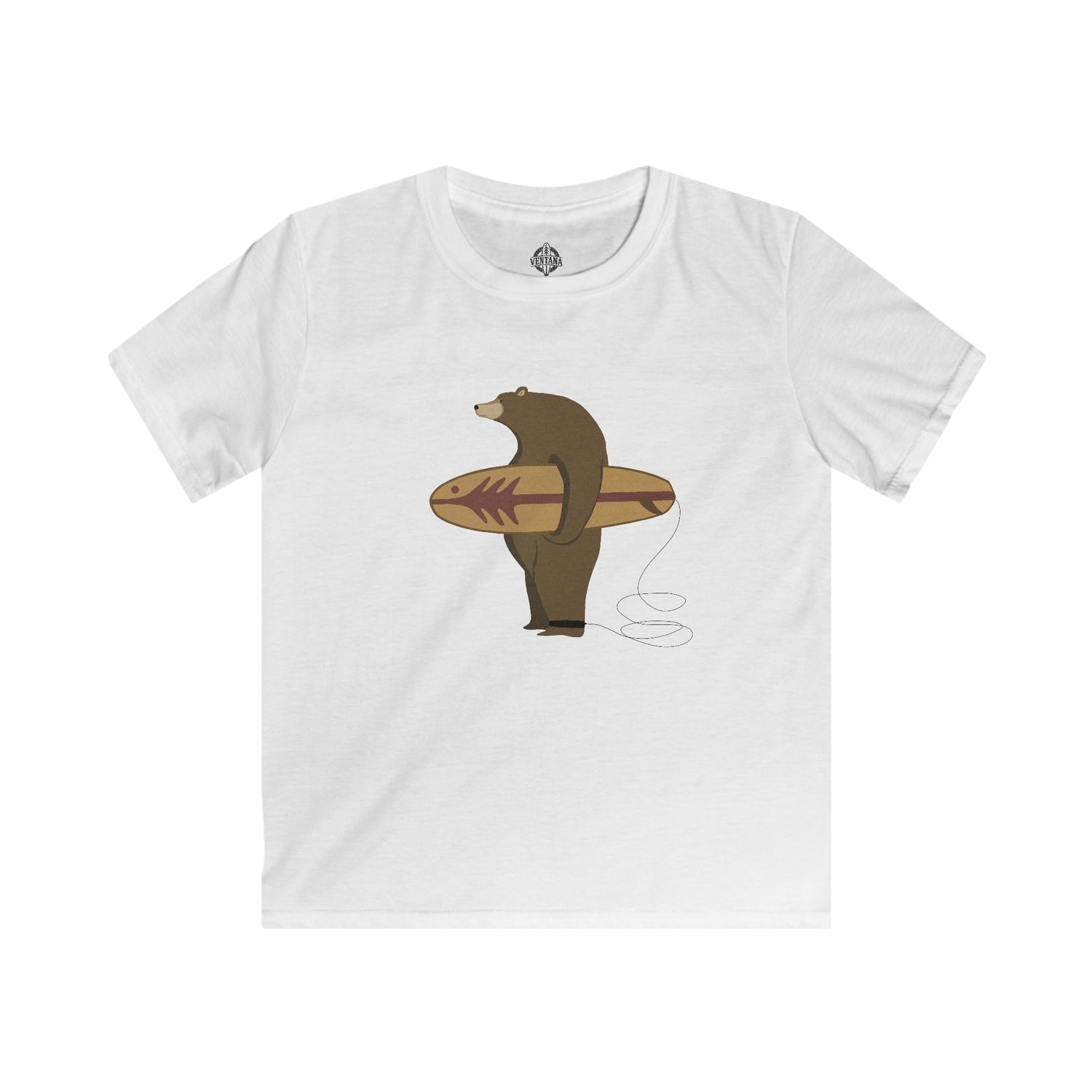 Surfing Grizzly Bear by Fabian Lavater cotton t-shirt image 4
