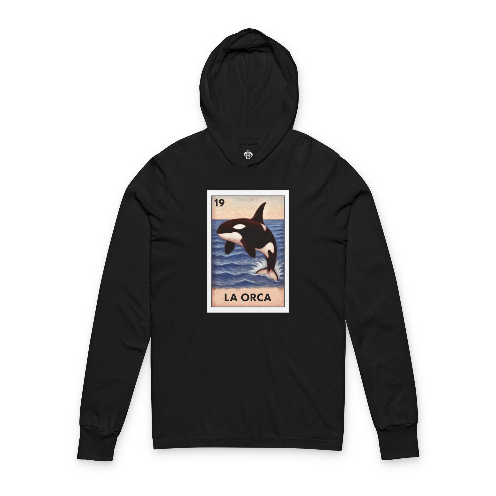 Orca Lotería cotton hooded long sleeve t-shirt image 3