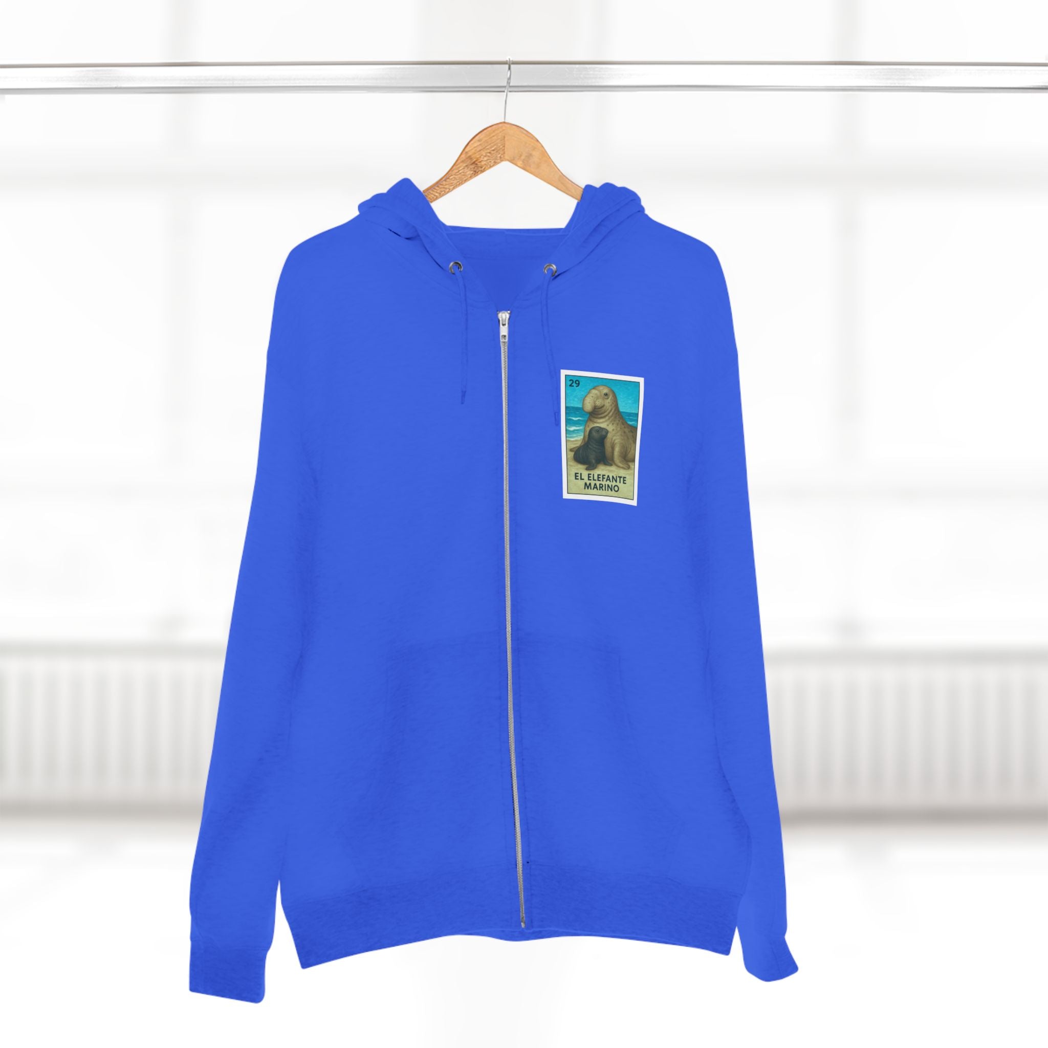 Elephant Seal Lotería Zip Hoodie