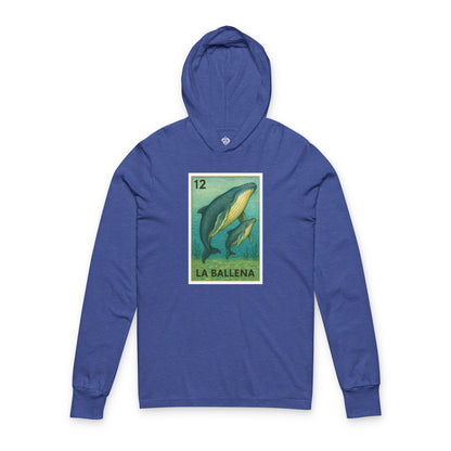 Whale Lotería cotton hooded long sleeve t-shirt image 6