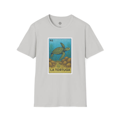 Turtle Lotería Unisex - Soft Style U.S. Cotton T-Shirt (La Tortuga)