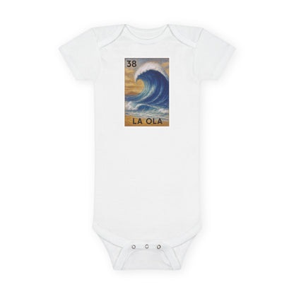 Wave Lotería baby cotton onesie image 3