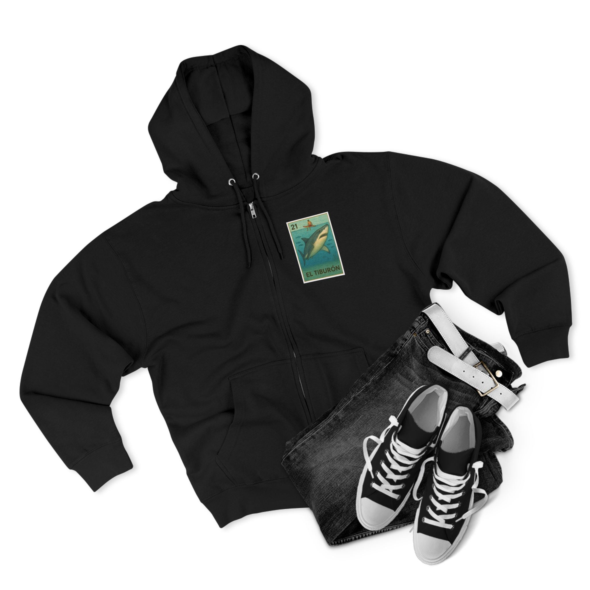 Shark Lotería zip fleece hoodie image 18