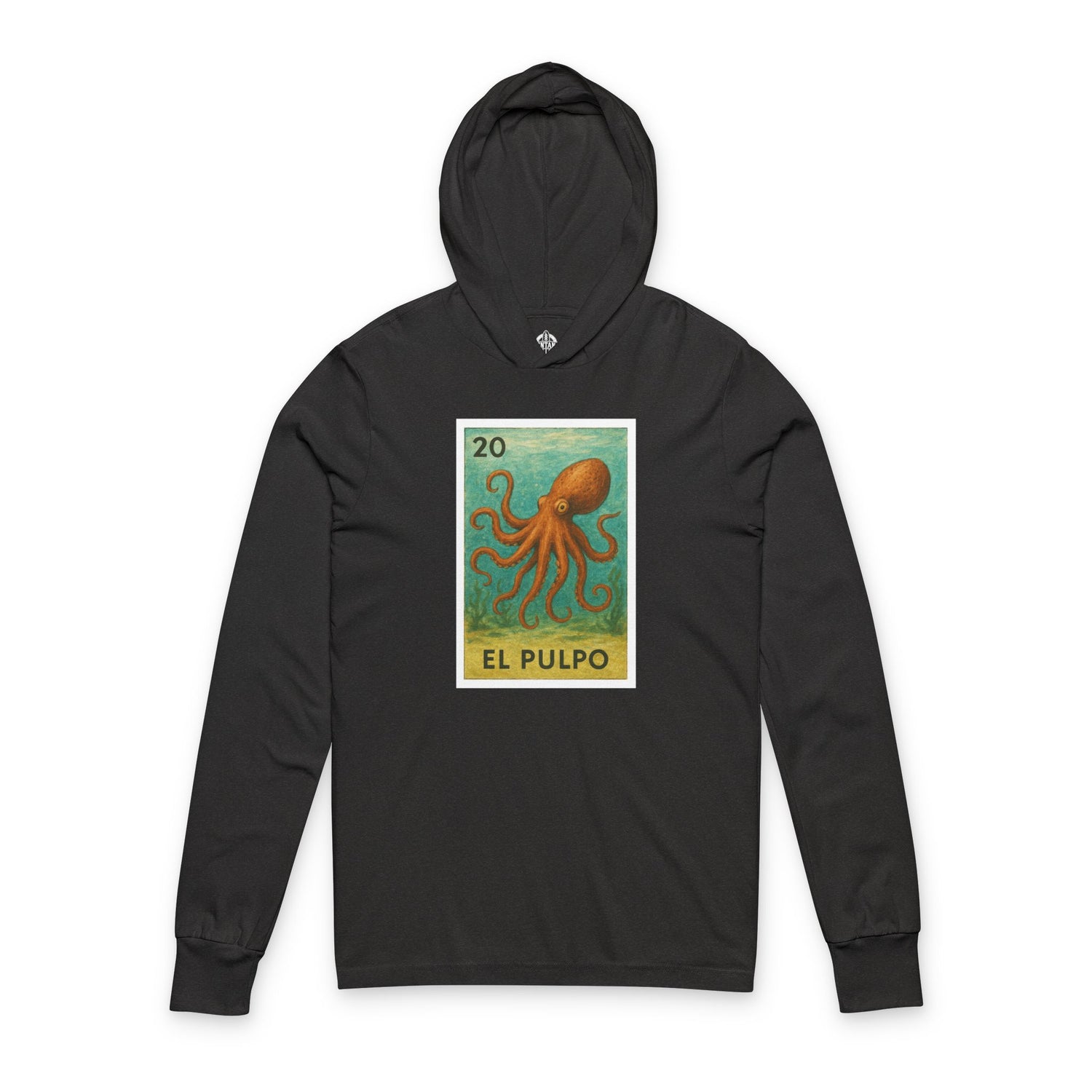 Octopus Lotería cotton hooded long sleeve t-shirt image 5