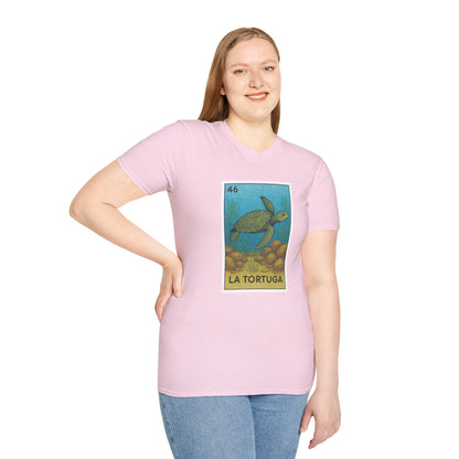 Turtle Lotería Unisex - Soft Style U.S. Cotton T-Shirt (La Tortuga)