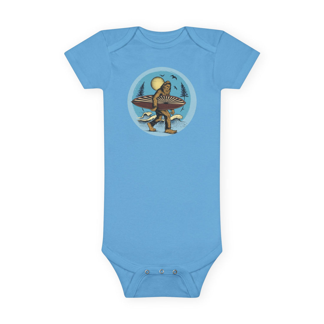 Ventana Surfsquatch by Thiago Bianchini - Baby Short Sleeve 100% Cotton Onesie