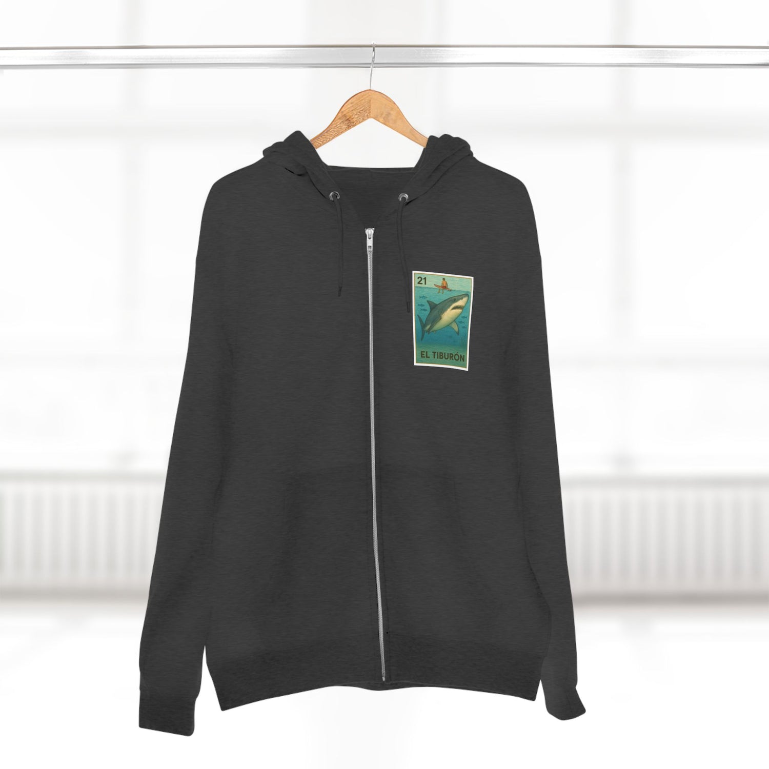 Shark Lotería zip fleece hoodie image 14