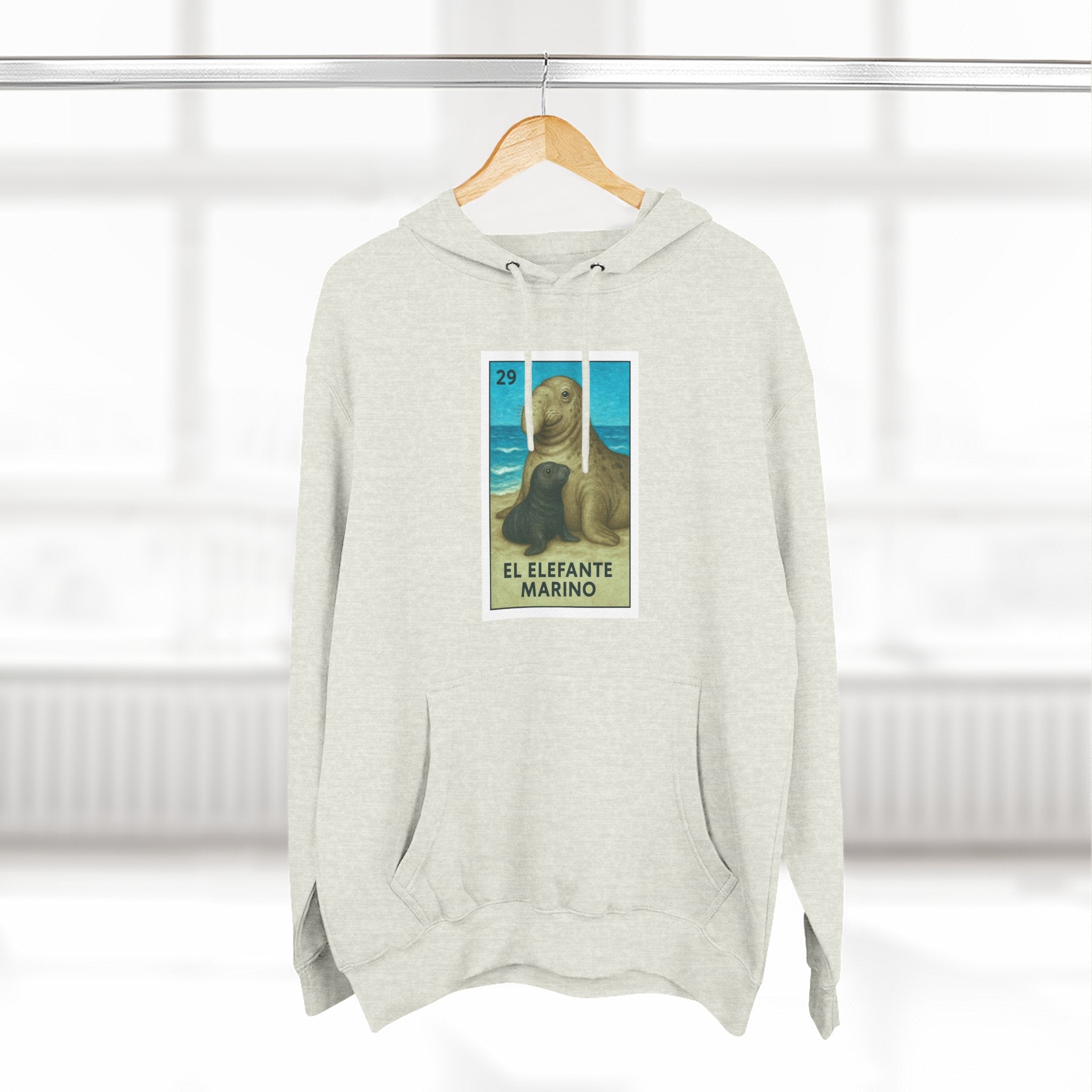 Elephant Seal Lotería Fleece Hoodie