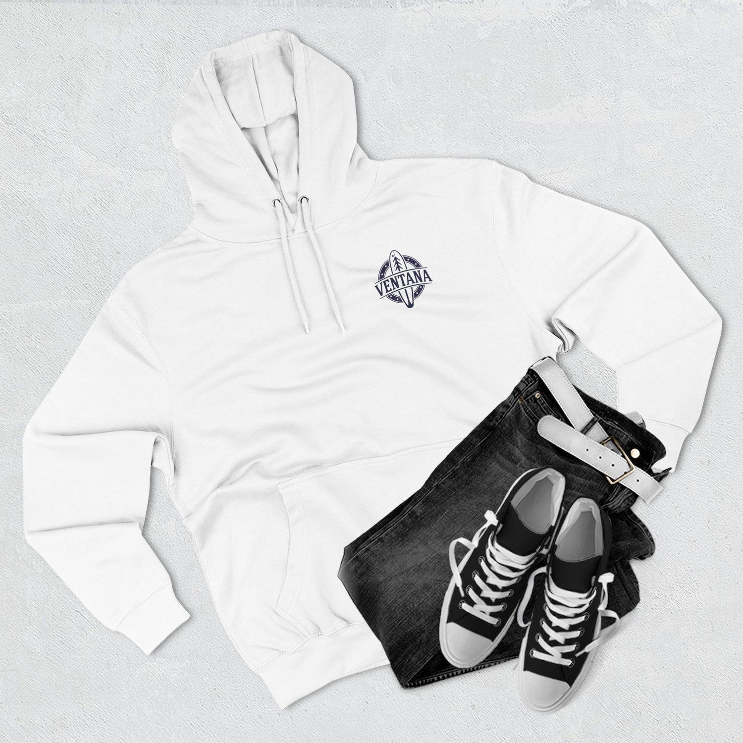 Ventana Treefish Logo - Pull-Over Cotton Blend Fleece Hoodie