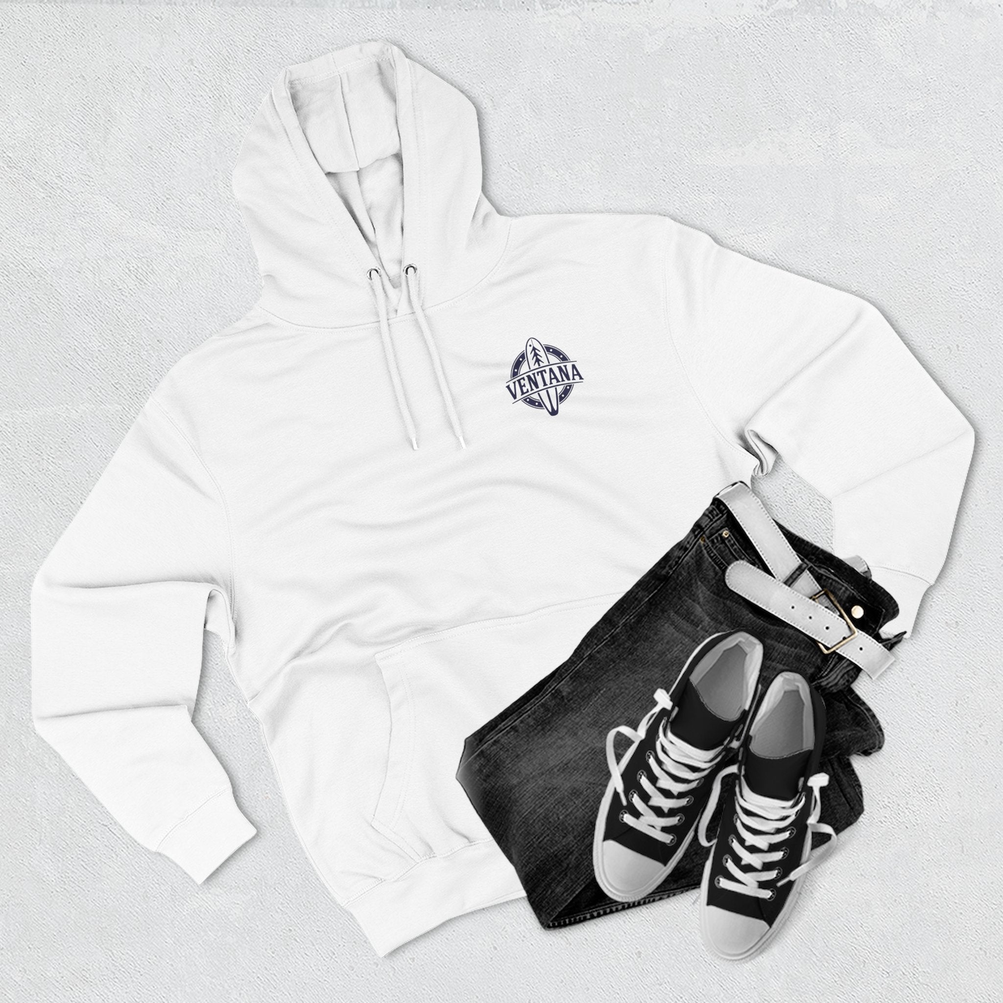 Ventana Treefish Logo - Pull-Over Cotton Blend Fleece Hoodie