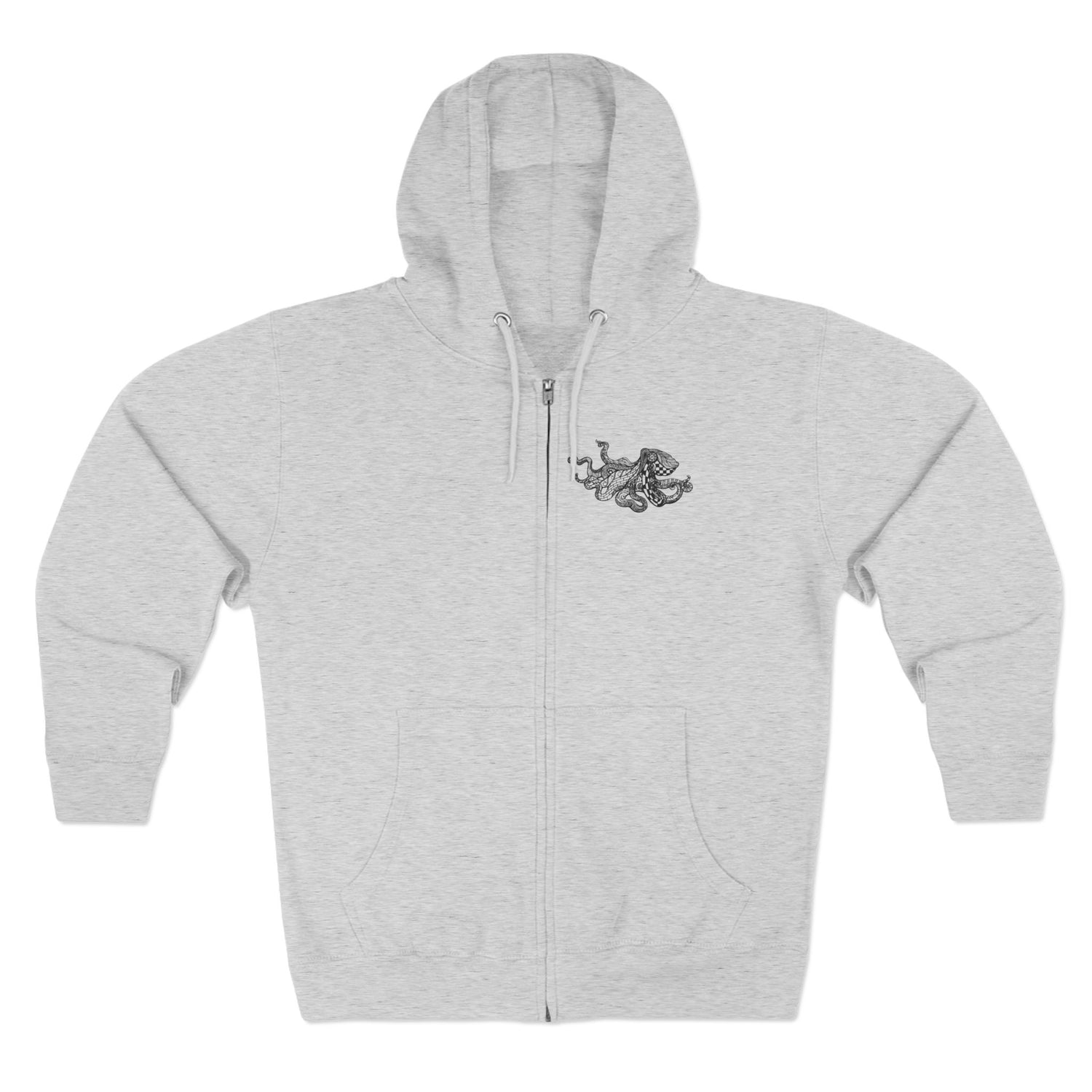 Ventangle Octopus Unisex - Zip Cotton Blend Fleece Hoodie