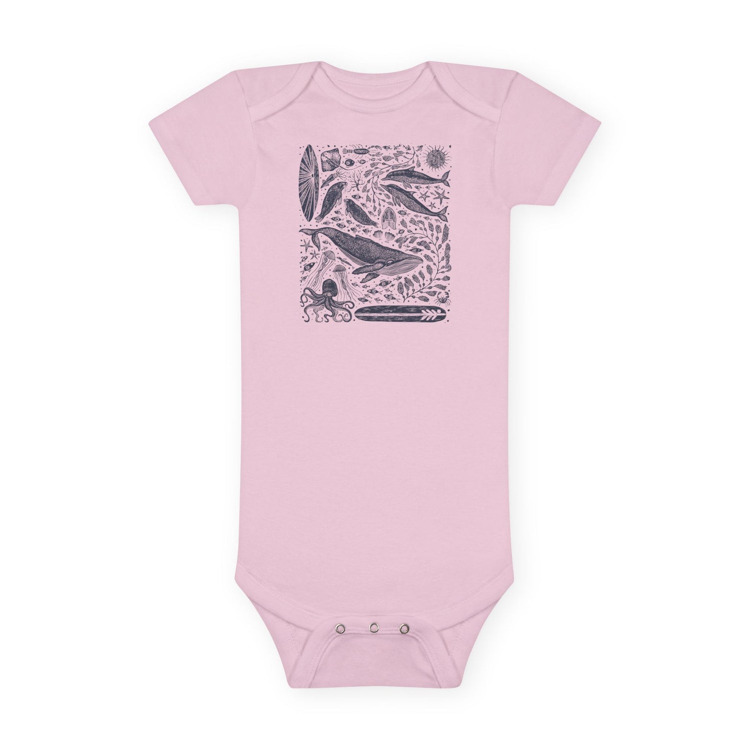 Ventana Marine Life by Lili Arnold baby cotton onesie image 2