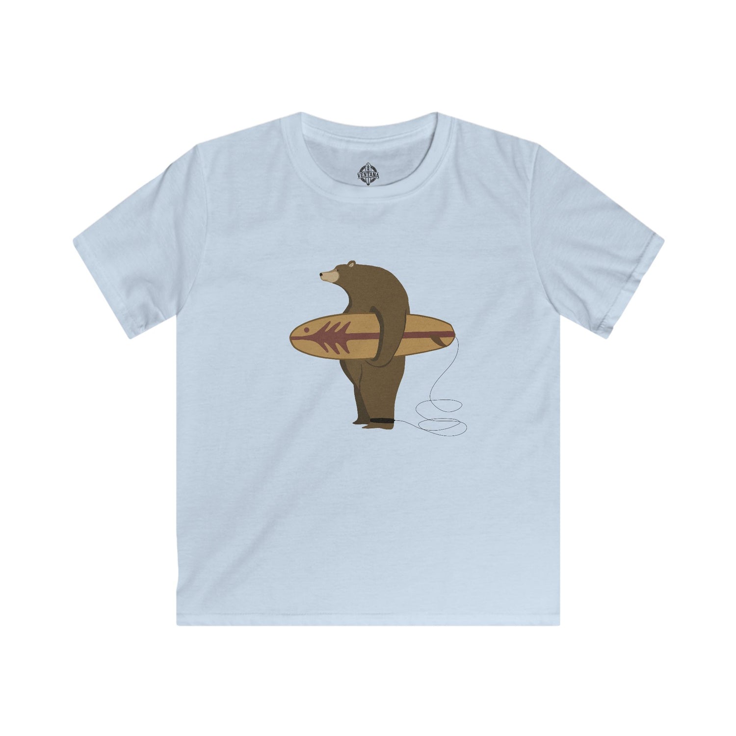 Surfing Grizzly Bear by Fabian Lavater cotton t-shirt image 2