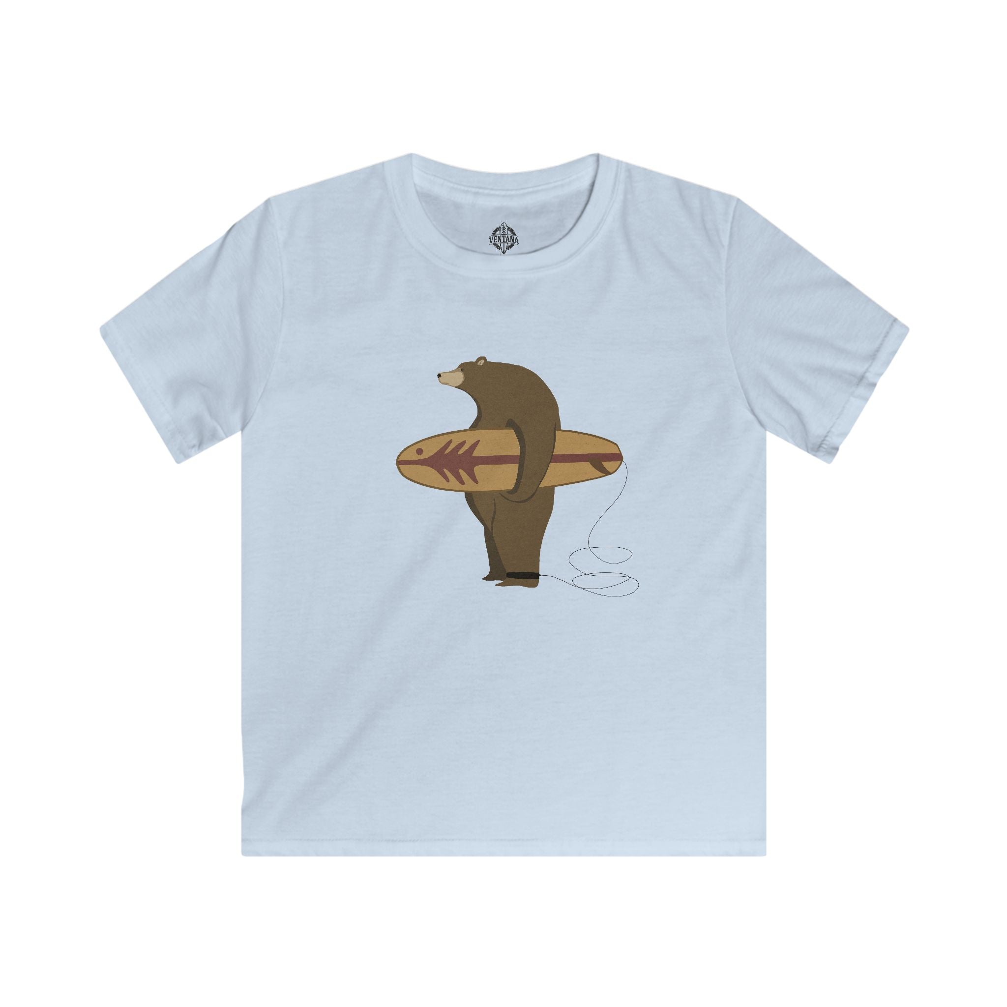 Surfing Grizzly Bear by Fabian Lavater cotton t-shirt image 2