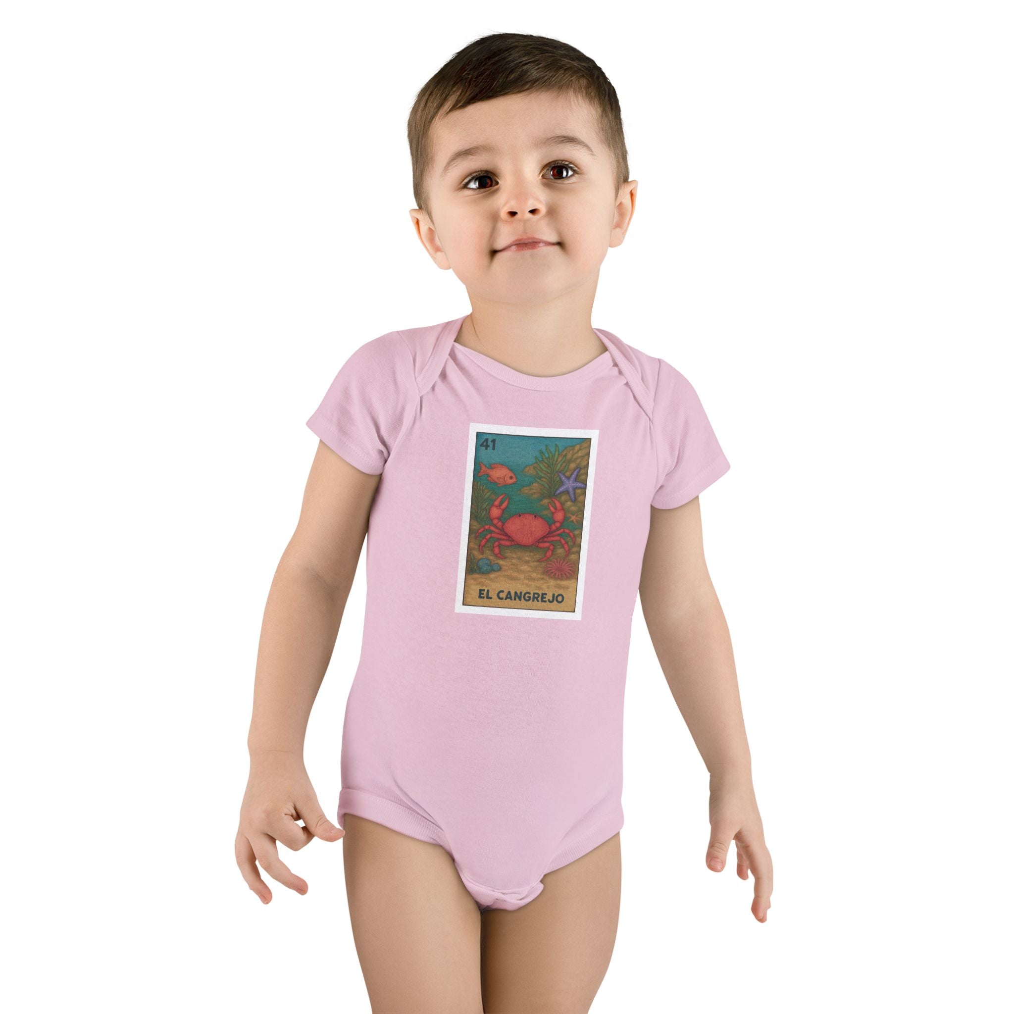 Crab Lotería baby cotton onesie image 15
