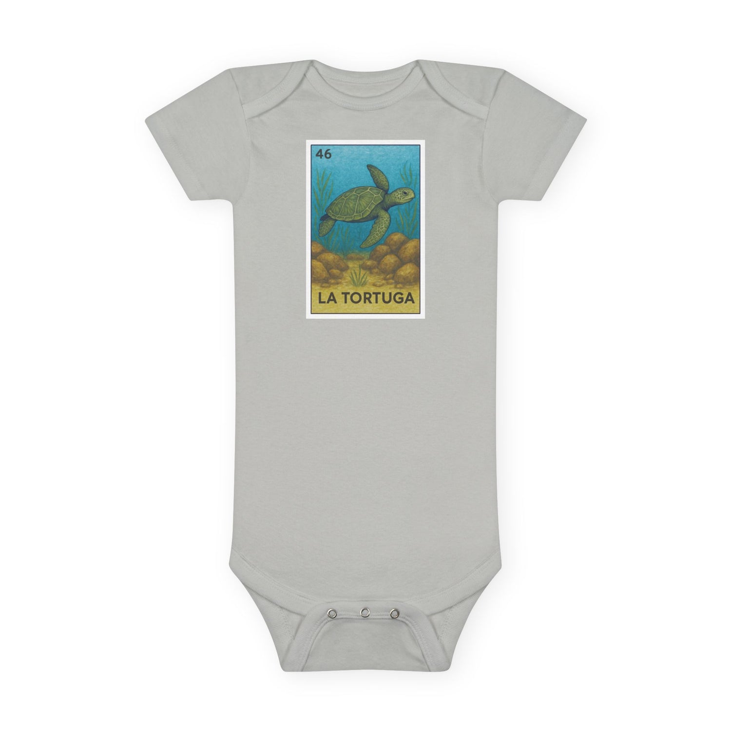 Turtle Lotería baby cotton onesie image 4
