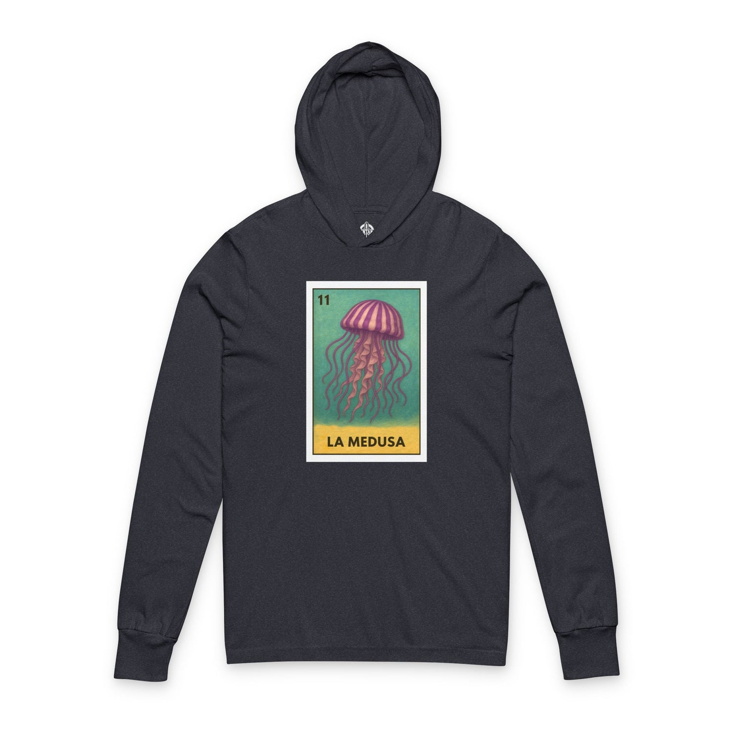 Sea Jelly Lotería cotton hooded long sleeve t-shirt image 1