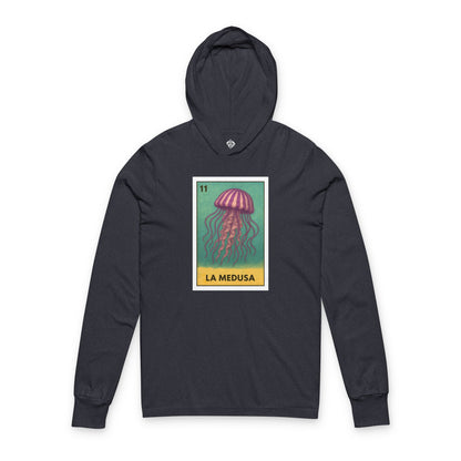 Sea Jelly Lotería cotton hooded long sleeve t-shirt image 1