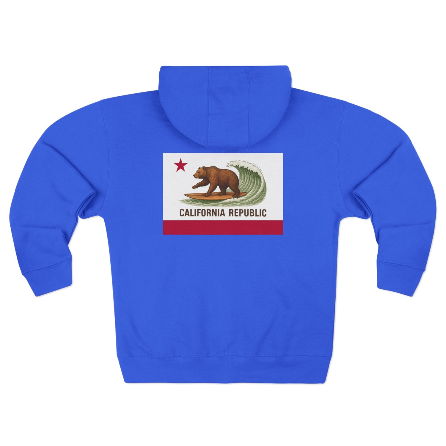 California Surfing Bear Flag zip fleece hoodie image 8