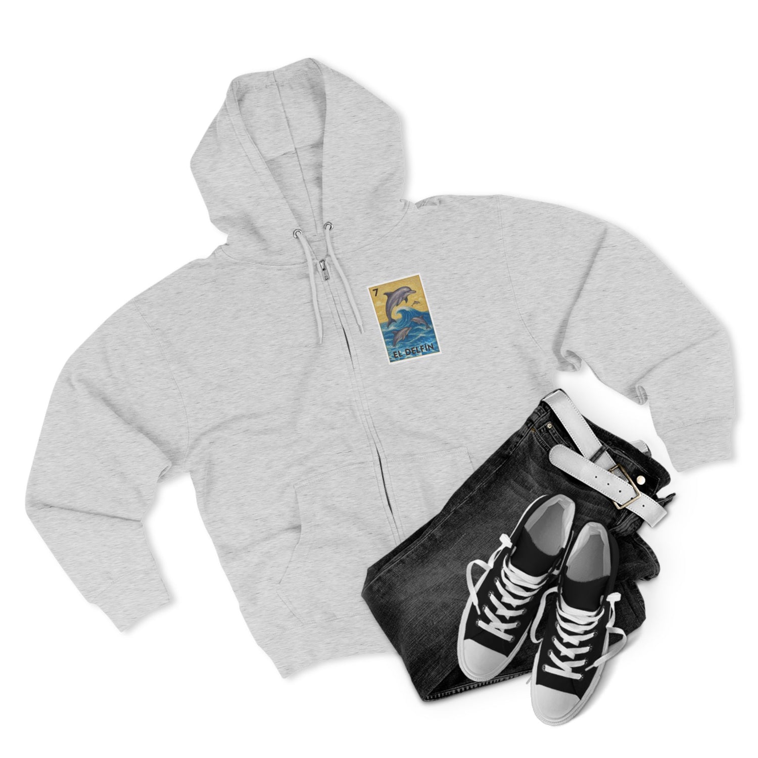 Dolphin Lotería zip fleece hoodie image 8