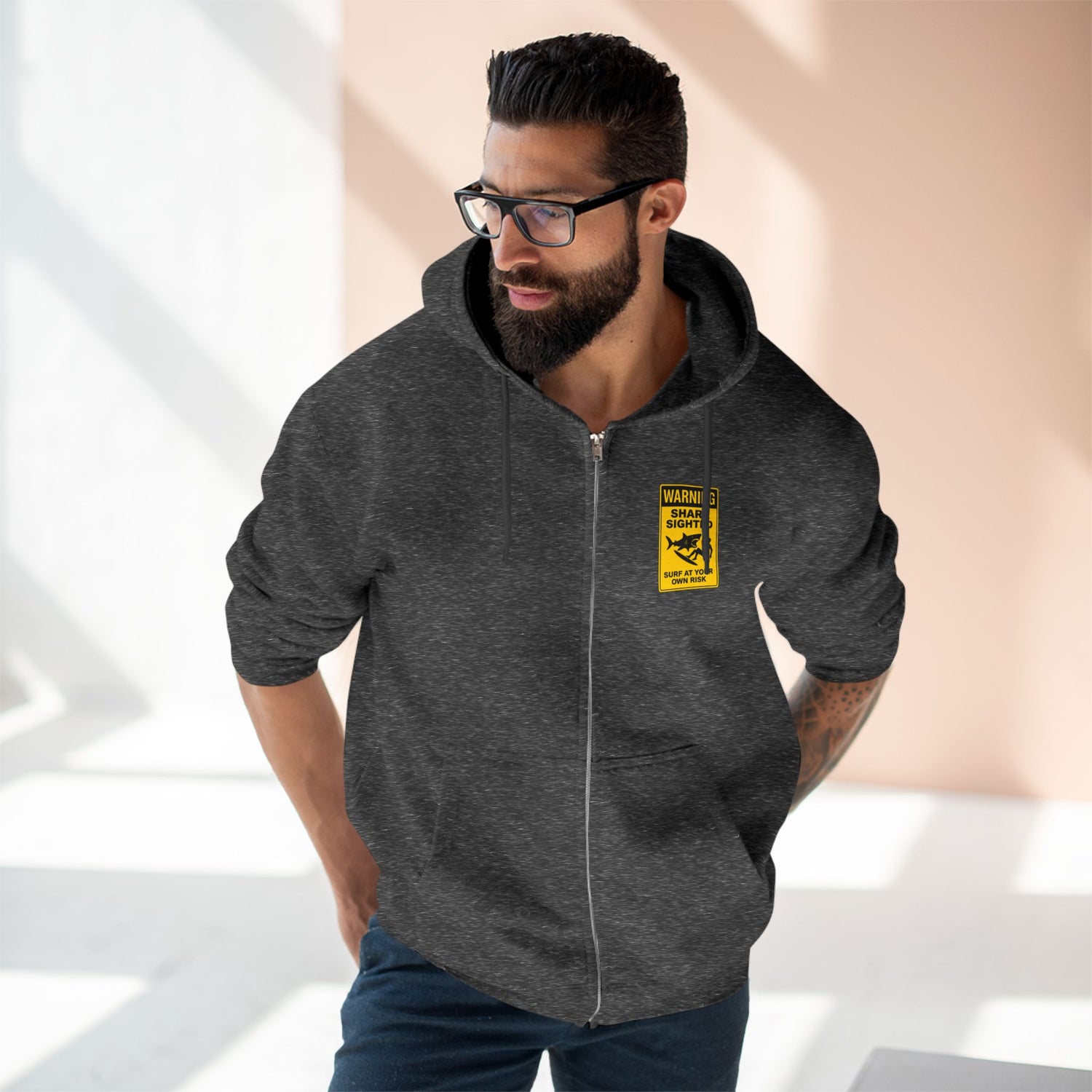 Shark Sighted zip fleece hoodie image 16