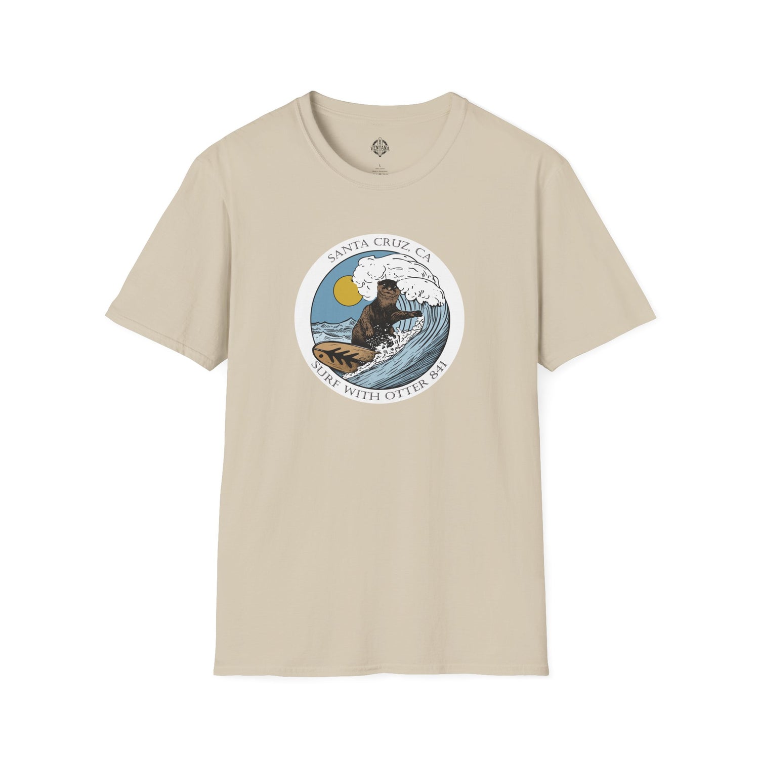 Surf with Otter 841 by Thiago Bianchini cotton t-shirt image 2