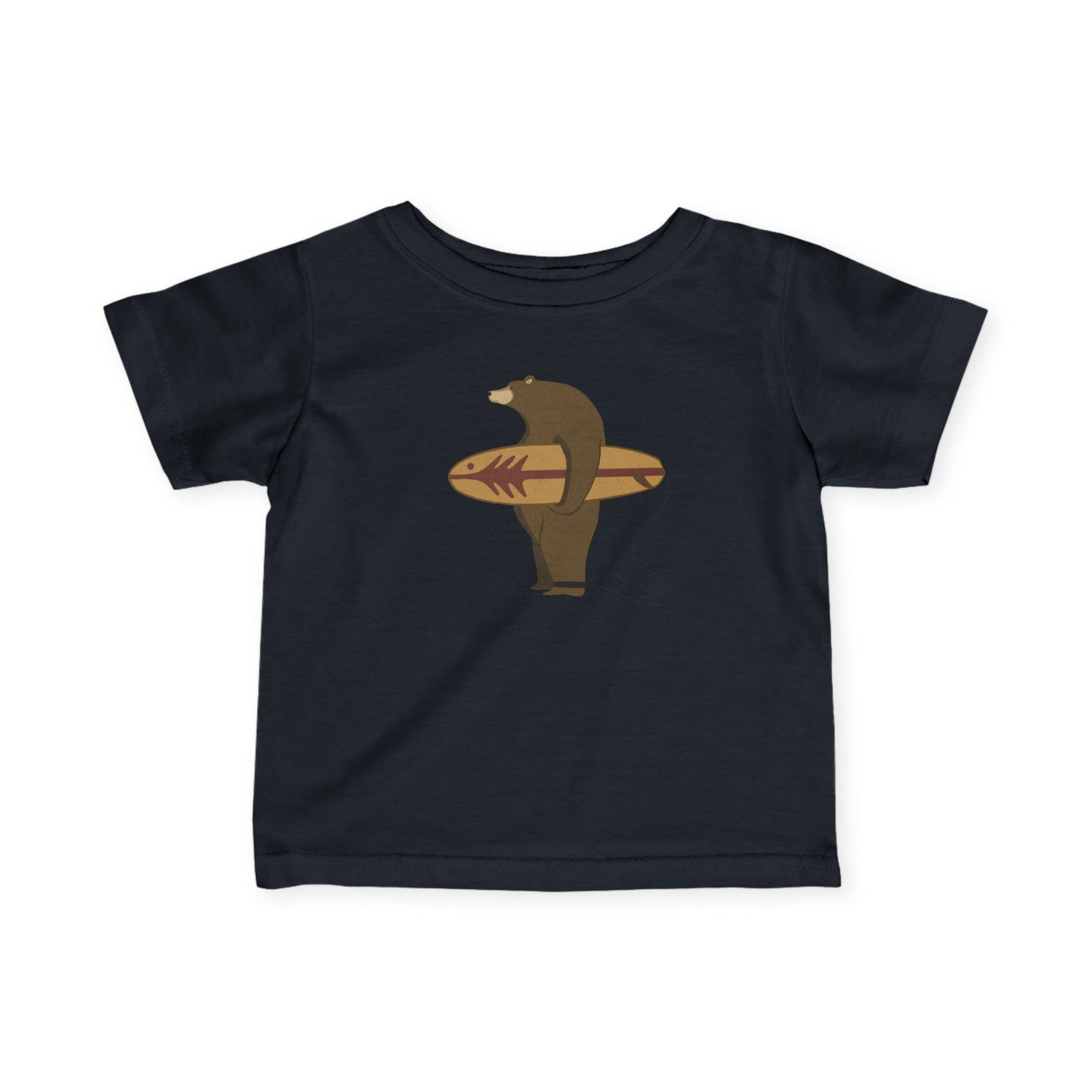Surfing Grizzly Bear by Fabian Lavater infant cotton t-shirt image 13
