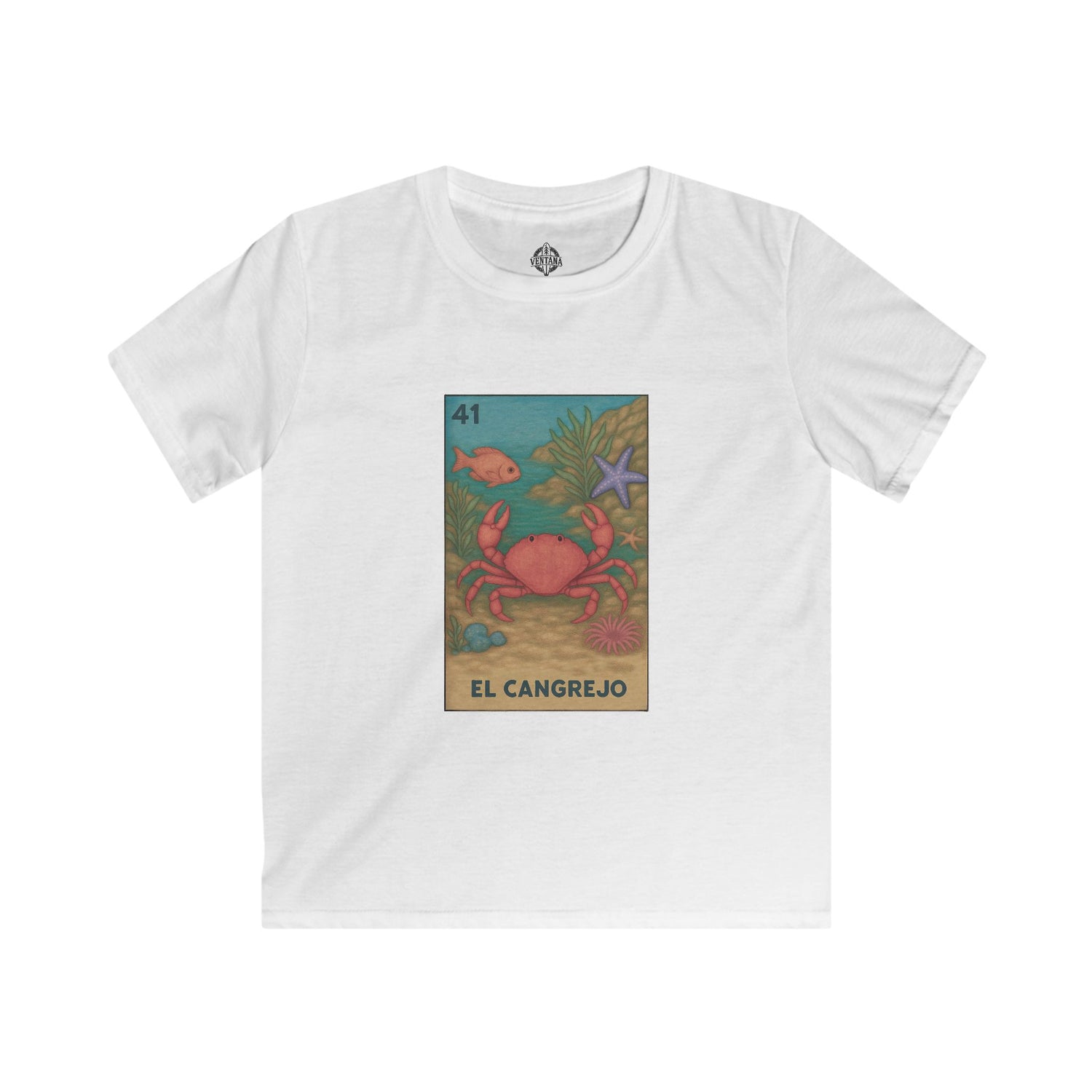 Crab Lotería kids soft style t-shirt image 4